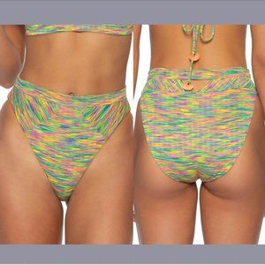 NEW Isabella Rose [ Medium ] Prismatic‎ Banded High Waist Bikini Bottom #5212
